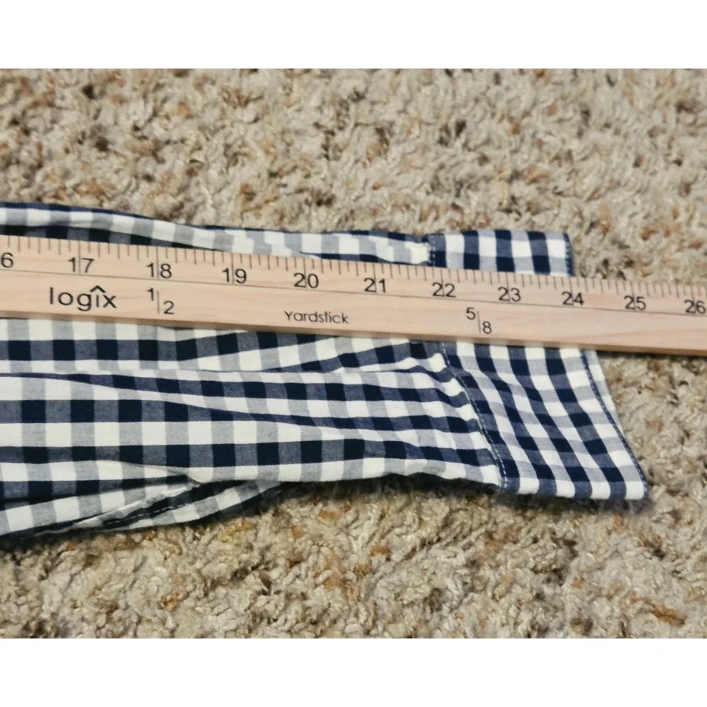 Columbia Gingham Pattern Button Down‎ Dress Shirt Mens Size Large Navy White
